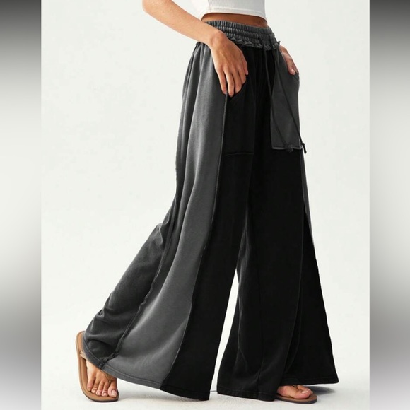 Stylish Green Elastic Waist Wide-Leg Women's Pants - Picture 10 of 13